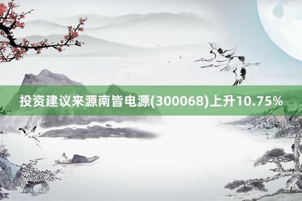 投资建议来源南皆电源(300068)上升10.75%