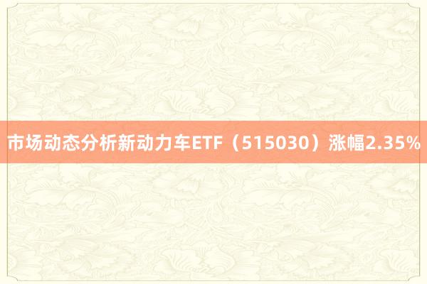 市场动态分析新动力车ETF（515030）涨幅2.35%