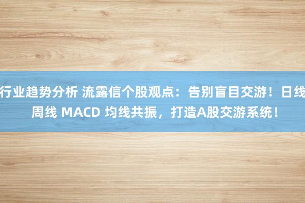 行业趋势分析 流露信个股观点：告别盲目交游！日线 周线 MACD 均线共振，打造A股交游系统！