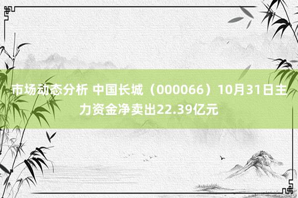 市场动态分析 中国长城（000066）10月31日主力资金净卖出22.39亿元