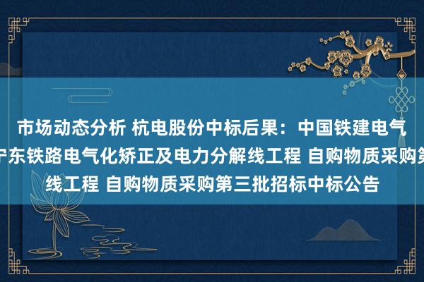 市场动态分析 杭电股份中标后果：中国铁建电气化局集团有限公司宁东铁路电气化矫正及电力分解线工程 自购物质采购第三批招标中标公告