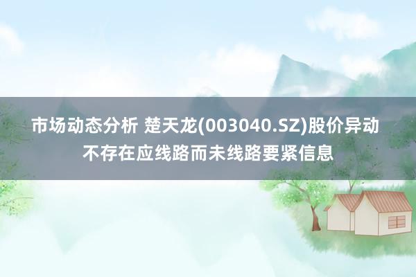 市场动态分析 楚天龙(003040.SZ)股价异动 不存在应线路而未线路要紧信息