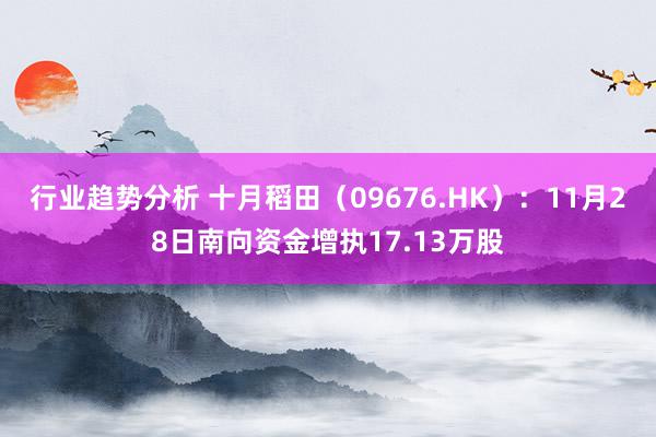 行业趋势分析 十月稻田（09676.HK）：11月28日南向资金增执17.13万股