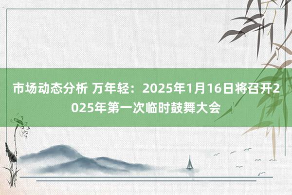 市场动态分析 万年轻：2025年1月16日将召开2025年第一次临时鼓舞大会