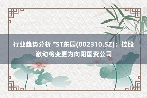 行业趋势分析 *ST东园(002310.SZ)：控股激动将变更为向阳国资公司