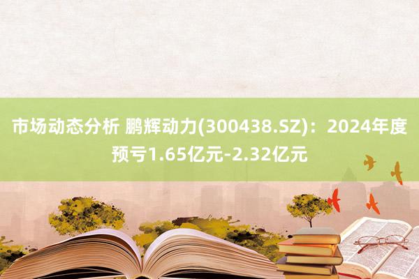 市场动态分析 鹏辉动力(300438.SZ)：2024年度预亏1.65亿元-2.32亿元