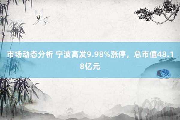 市场动态分析 宁波高发9.98%涨停，总市值48.18亿元